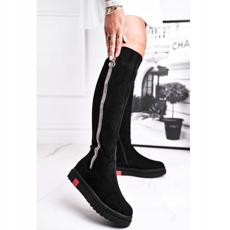 SEA Botas de mujer de ante negro Melbro 1