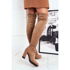 Mulanka De Mujer Ante Botas Con Tacón Beige Highso 2
