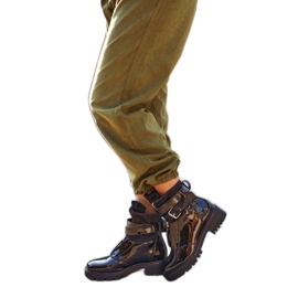 SEA Botas de mujer con correa Lacado Negro Joyce 4