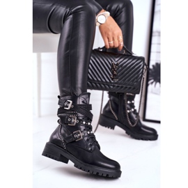 PS1 Botas De Mujer Con Hebillas Grunge Negro Victory 3