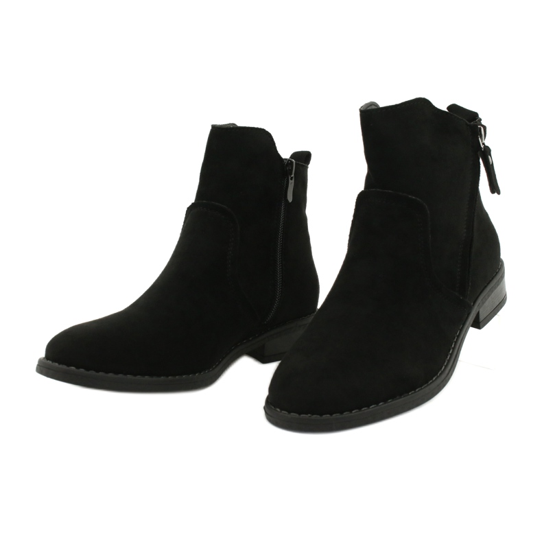 Evento Botines de ante negro con cremalleras 2 Evento Botines de ante negro con cremalleras 2