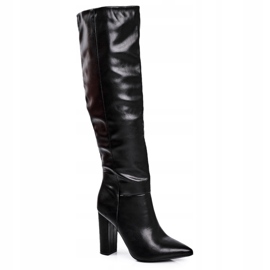 SEA Botas De Mujer Con Tacón Cálido Negro Vellma 9
