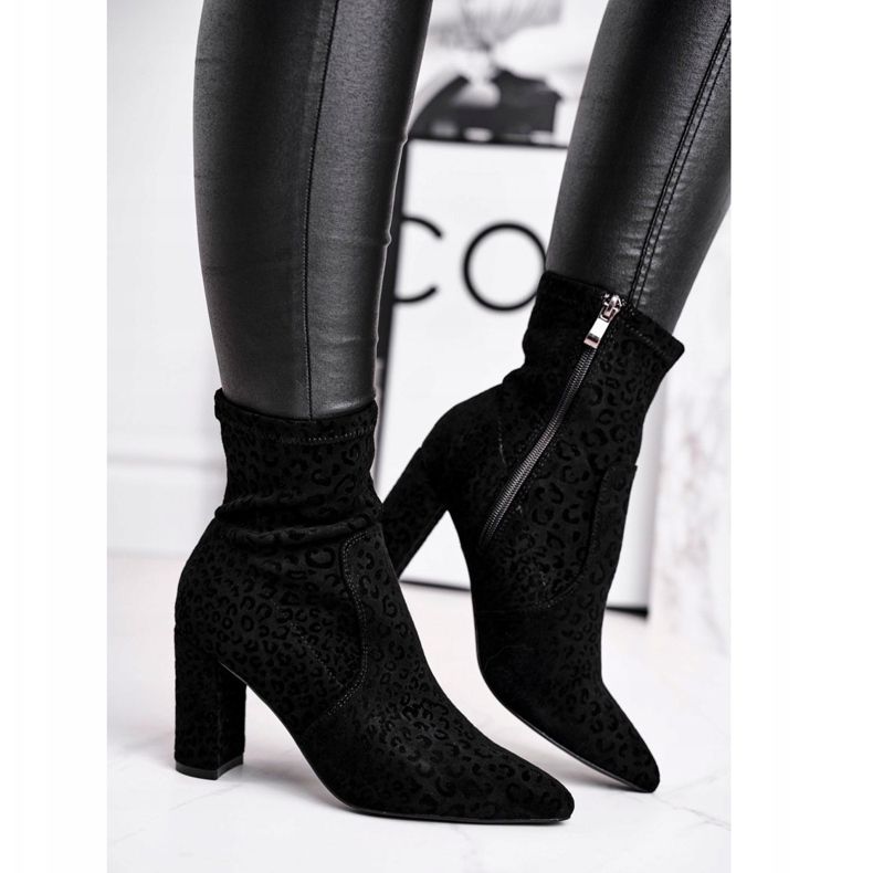 S.Barski Botas de mujer en el talón Centki Black Panther negro 2