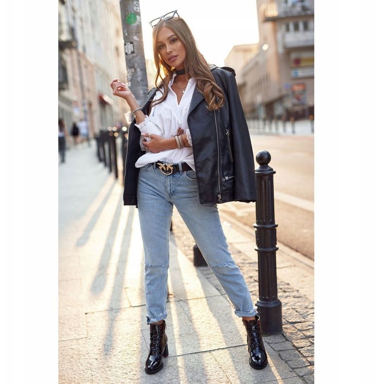 S.Barski Botas De Mujer En Tacón Lacado Negro Do It Better 1