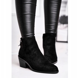 S.Barski Botas de Mujer Tacón Plano Cálido Otoño Negro Lechoso 2