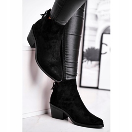 S.Barski Botas de Mujer Tacón Plano Cálido Otoño Negro Lechoso 3