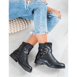 Bella Paris Botas de trabajadores con estilo negro 1