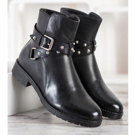 Bella Paris Botas de trabajadores con estilo negro 3
