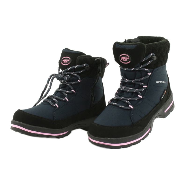 American Club Botas blandas con membrana SN03 / 20 negro azul marino rosado 2