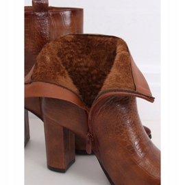 Botas de tacón, piel de serpiente marrón RB54 Camel 2