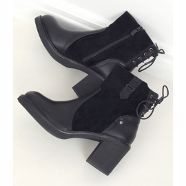 Botas negras con tacones anchos H8116 Negra negro 1