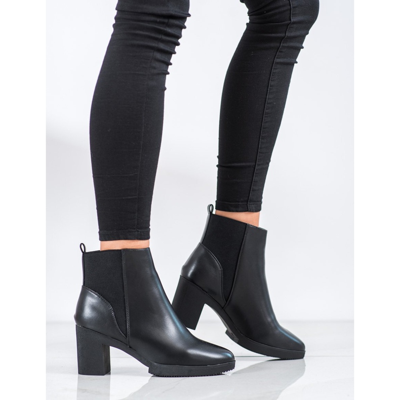 Kylie Botas de cuero ecológico negro 1