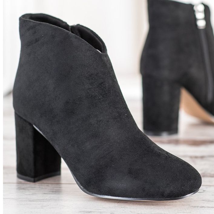 SHELOVET Botas de ante negras negro 2