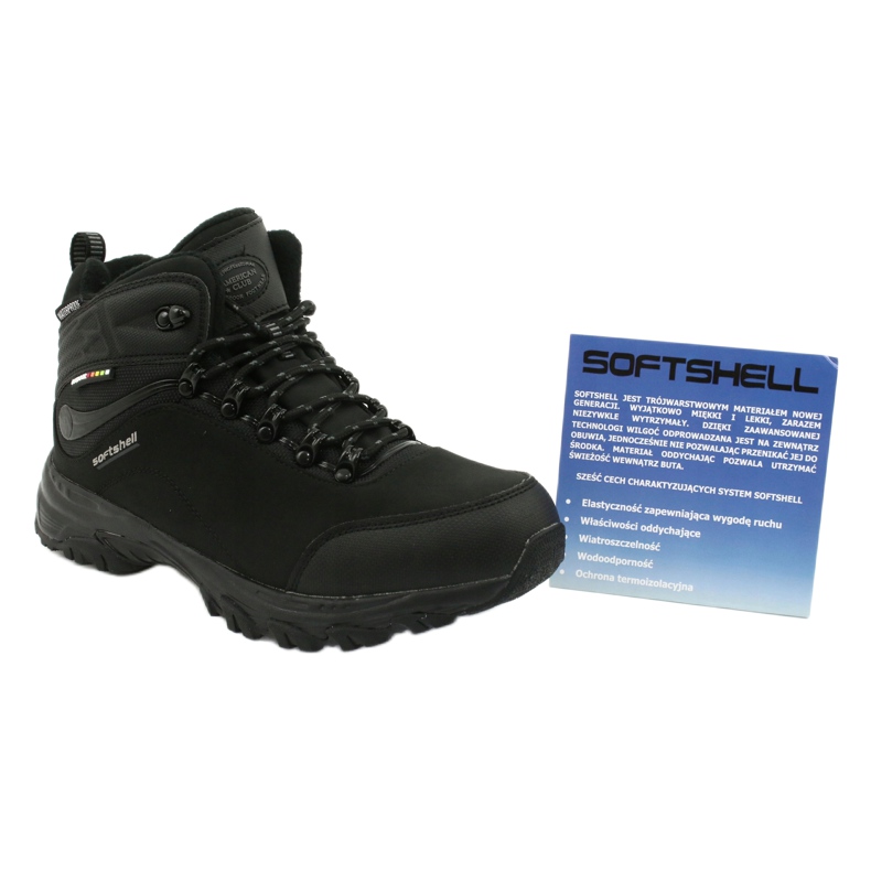 American Club Botas americanas de trekking Softshell con membrana negro 5