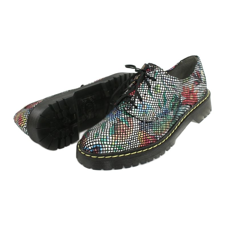 Zapatos Brogues Oxfords Cuero Flores Maciejka 04087-43 para mujer multicolor 5