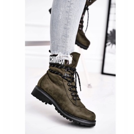EVE De Mujer Botas de Tacón Plano con Cremallera Verde Popsi 1 EVE De Mujer Botas de Tacón Plano con Cremallera Verde Popsi 1