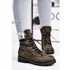 EVE De Mujer Botas de Tacón Plano con Cremallera Verde Popsi 3