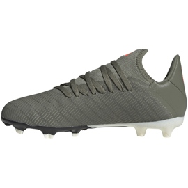 Verde adidas X 19.3 Fg Junior botas de fútbol EF8374 gris 2
