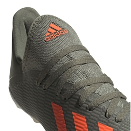 Verde adidas X 19.3 Fg Junior botas de fútbol EF8374 gris 3