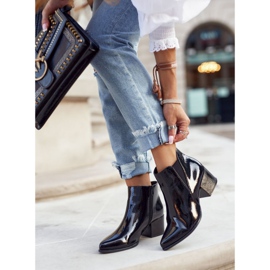 Botas de Mujer Sergio Leone Botines Chelsea Lacados Negros BT621 1
