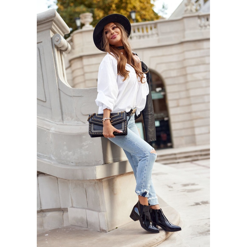 Botas de Mujer Sergio Leone Botines Chelsea Lacados Negros BT621 2