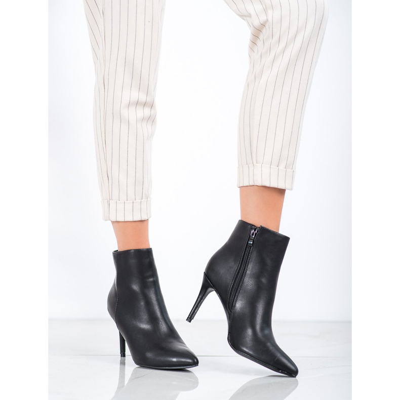 Sweet Shoes Botas de cuero ecológico sexy negro 1