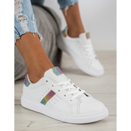 SHELOVET Zapatos deportivos con purpurina blanco 4