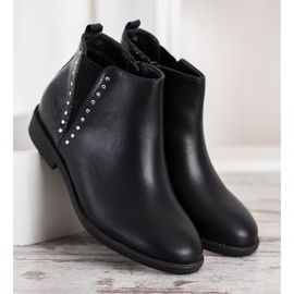 Small Swan Botas negras con estampado de serpiente negro 3