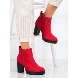 Small Swan Botas en la plataforma rojo 3