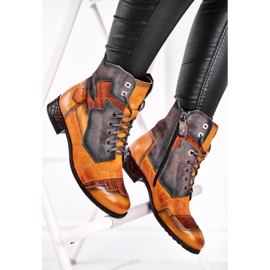 Botas de Mujer Botas Calientes de Piel Maciejka Amarillo 04625-07 marrón 2