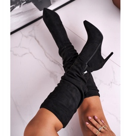 PS1 Botas De Mujer Con Tacón Alto Ante Negro Dinámico 5