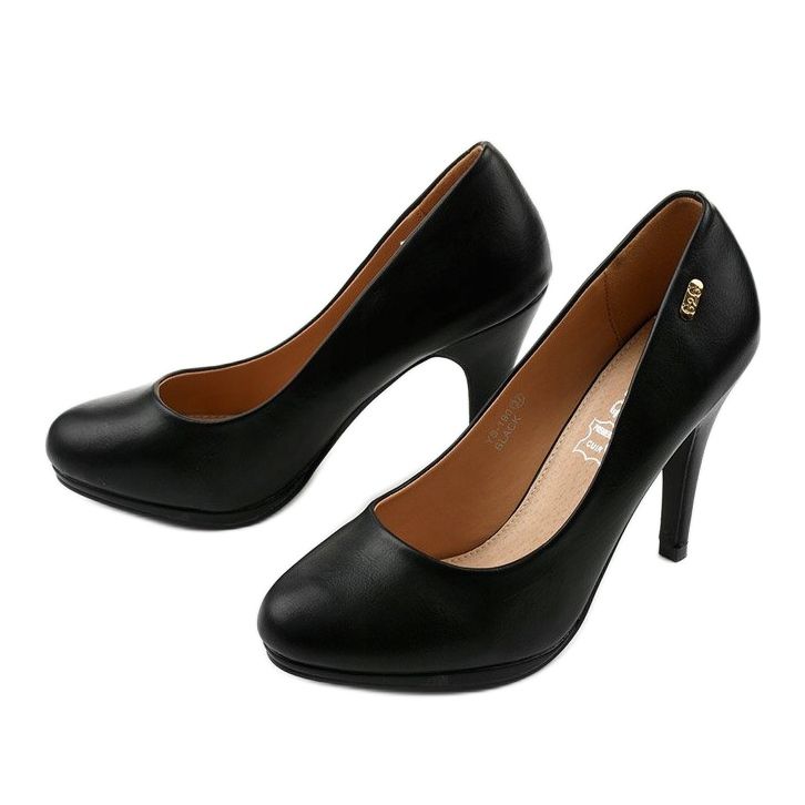 Tacones negros clásicos YS-190 2