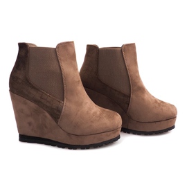 Botas de ante con cuña 7-GK7851B marrón 3