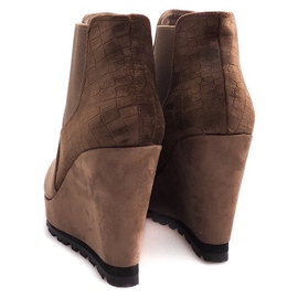 Botas de ante con cuña 7-GK7851B marrón 4