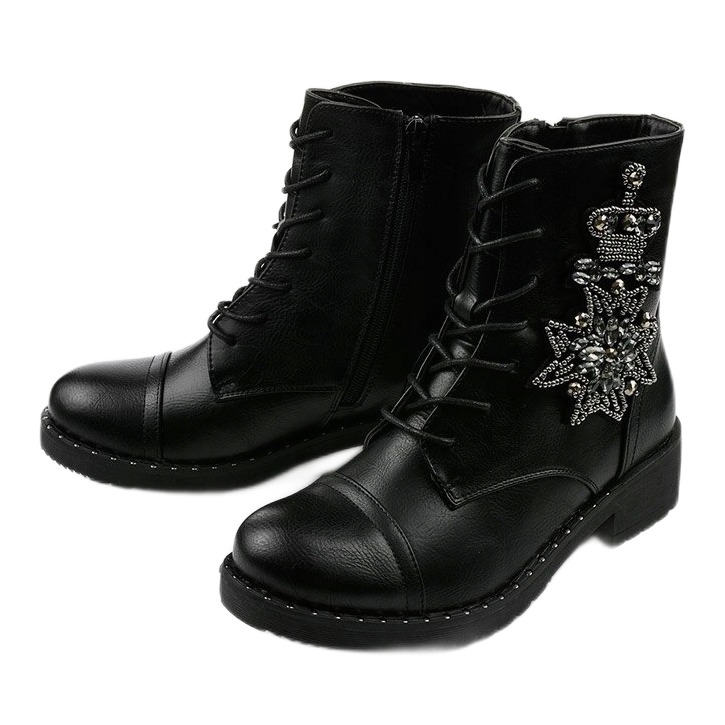 Botas negras con adornos Shyvia M620 Black negro 2 Botas negras con adornos Shyvia M620 Black negro 2