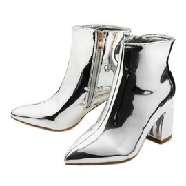 Botines plateados en el poste SY50P Cremallera plateada plata 2