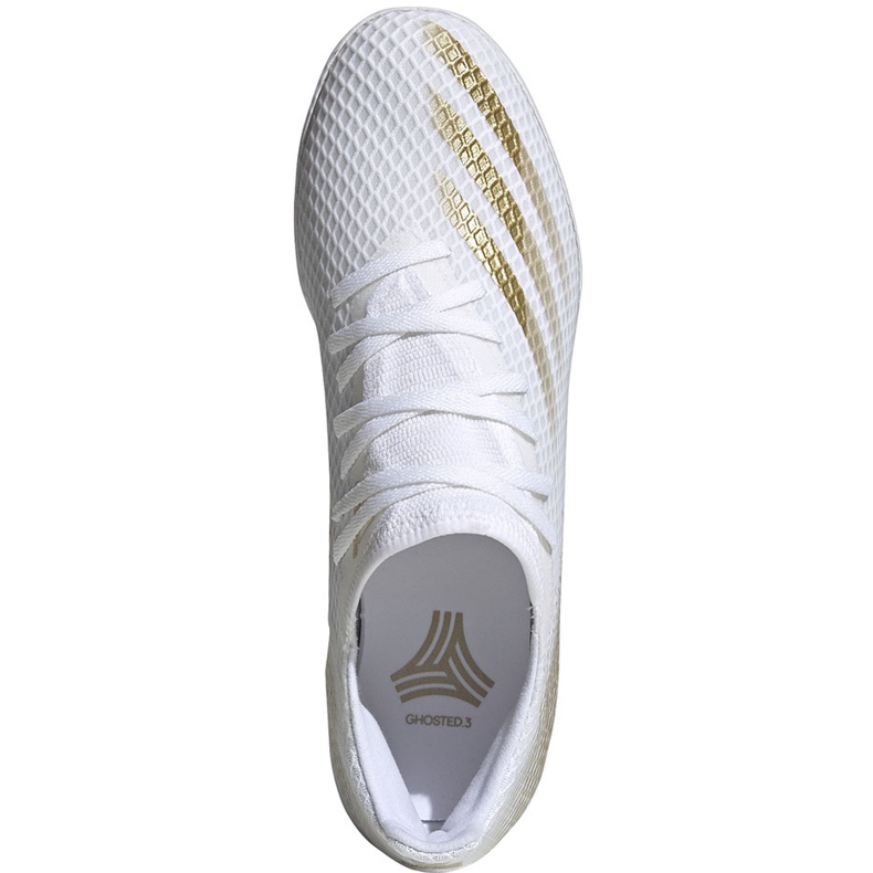 Botas de fútbol Adidas X GHOSTED.3 In EG8204 blanco, dorado dorado 1