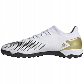Botas de fútbol adidas Predator 20.3 L Tf FW9189 blanco, dorado, negro blanco 2