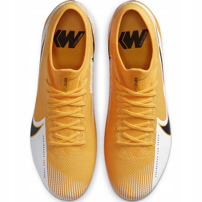 Zapatos de fútbol Nike Mercurial Vapor 13 Pro Fg AT7901 801 naranja amarillo 1