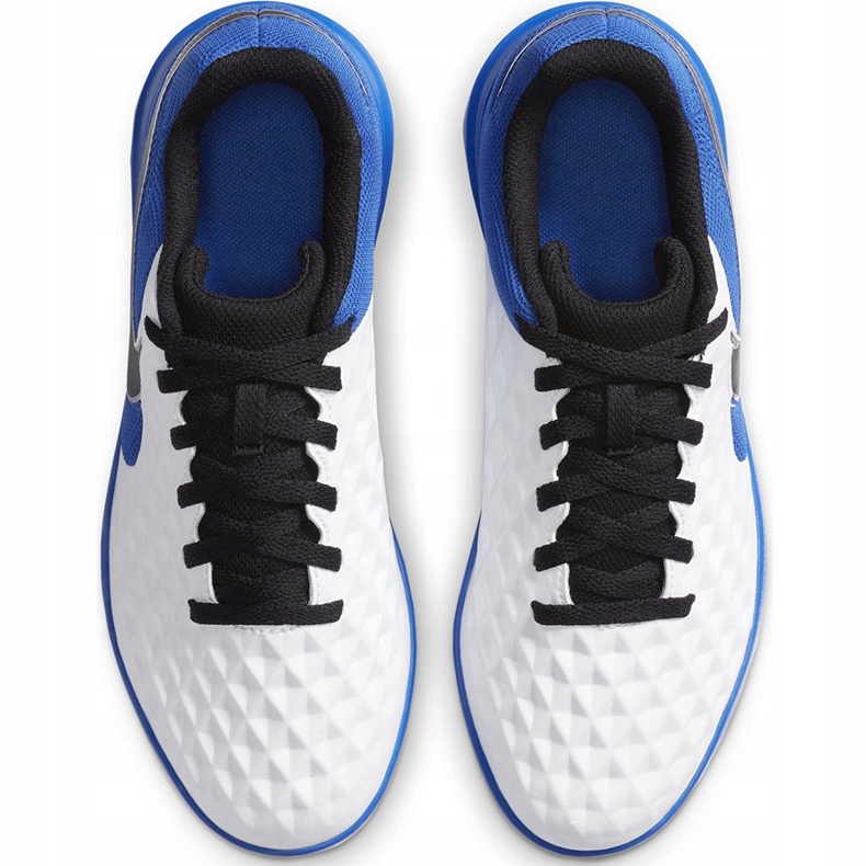 Zapatillas de fútbol Nike Tiempo Legend 8 Club Ic Junior AT5882 104 azul blanco blanco 1