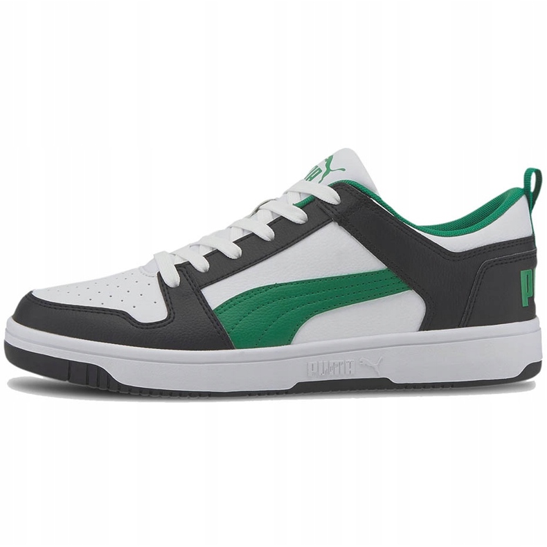 Zapatillas de hombres Puma Rebound LayUp Lo Sl blanco-negro-verde 369866 12 1