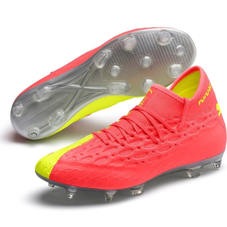 Botas de fútbol Puma Future 5.2 Netfit Osg Evo Fg Ag 106007 01 amarillo rojo 2