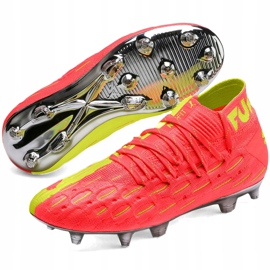 Botas de fútbol Puma Future 5.1 Netfit Osg Fg Ag Junior 105946 01 para niños amarillo rojo 3
