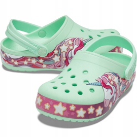Crocs Kids FunLab Unicorn Band Cg K verde 206270 3TI rosado 2