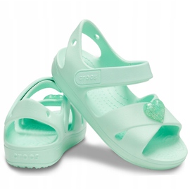 Sandalias Crocs para niños Classic Cross Strap Sandal Ps neo mint 206245 3TI verde 2