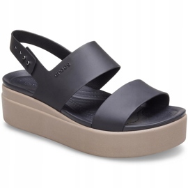 Sandalias Crocs para mujer Brooklyn Low Wedge W marrón 206453 07H negro 3