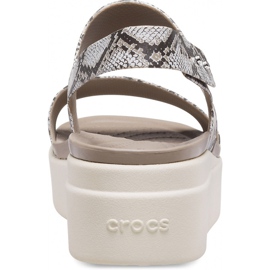 Sandalias Crocs para mujer Brooklyn Low Wedge W multi stucco 206453 93T beige 4