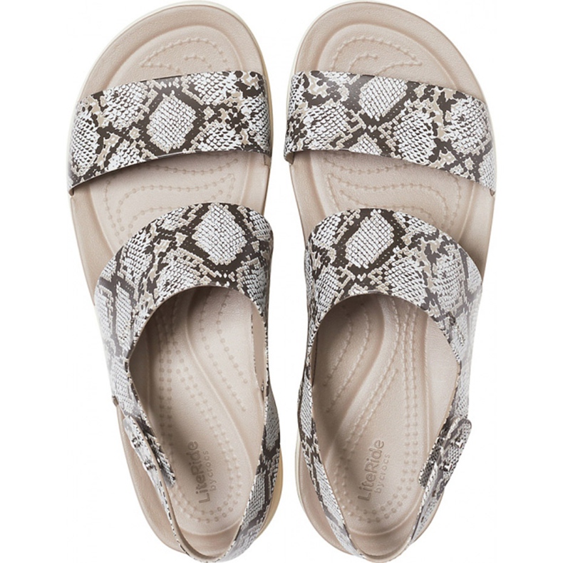 Sandalias Crocs para mujer Brooklyn Low Wedge W multi stucco 206453 93T beige 1