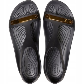 Sandalias de mujer Crocs Serena Metallic Bar Sdl W negro-dorado 206421751 2