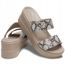 Crocs Pantuflas para mujer Brooklyn Mid Wedge W Multi Stucco 206219 93T beige 2